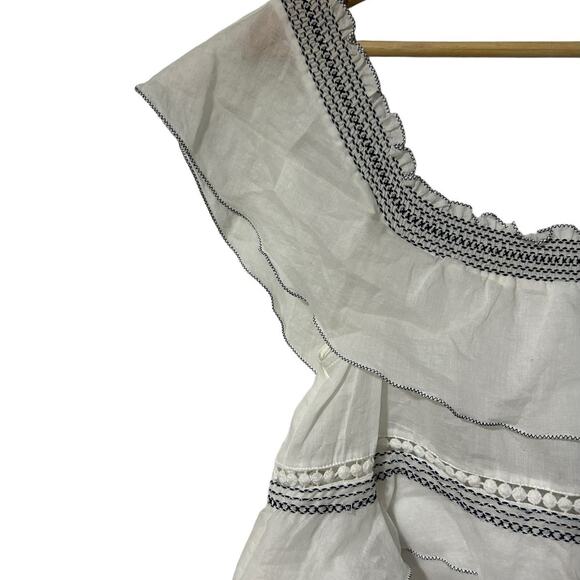 Kisuii Bohemian Tiered Off Shoulder Cotton Mini Dress cottagecore beachwear - Picture 8 of 10